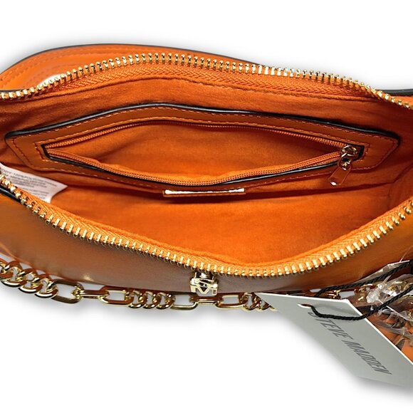 Steve Madden—Vegan Leather Shoulder Bag & 2 Bag Charms—Burnt Orange *NWT* - Picture 9 of 11